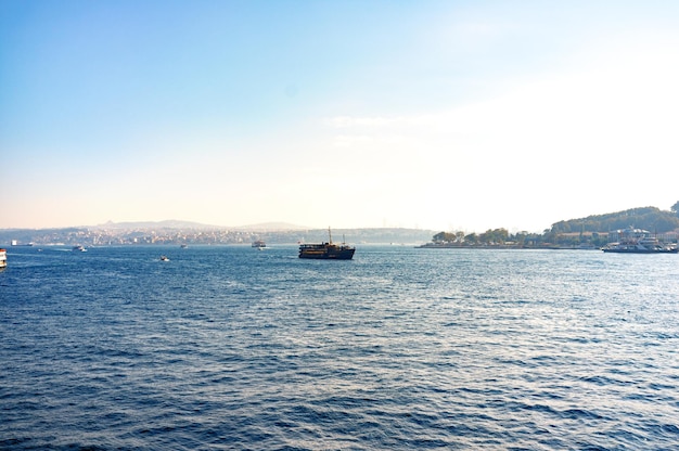 Istanbul-Stadtpanoramablick vom Bosporus-Kanal