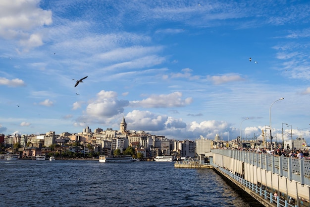 Istanbul Türkei 4. September 2021 Panoramablick auf den Galata-Turm von Eminönü