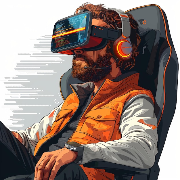 It-Manager Netzwerkingenieur in einem Tech-Startup abstraktes Design