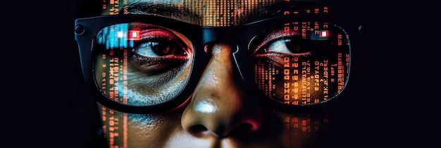 IT-Vision eines Mannes mit Brille, KI-generiert