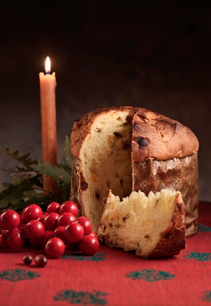 Foto italia, navidad, postre panettone