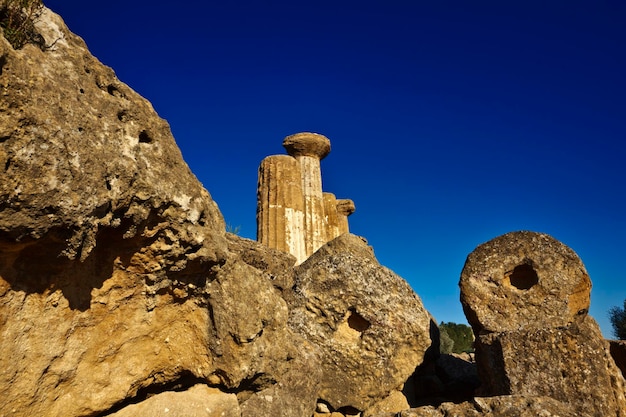 Itália Sicília Agrigento Templos Gregos Vale Colunas do Templo de Hércules