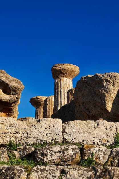 Itália Sicília Agrigento Templos Gregos Vale Colunas do Templo de Hércules