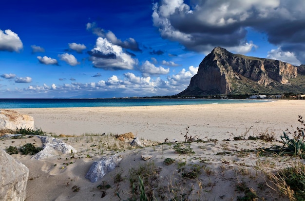 italia, sicilia, mar tirreno, vista, de, s.vito, lo, capo, (trapani), playa