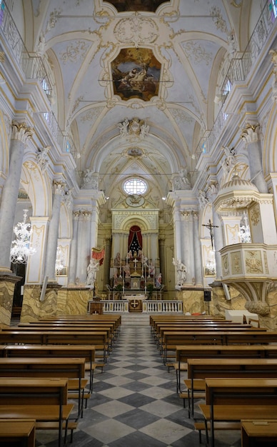 Itália Sicília Palazzolo Acreide Província de Siracusa 29 de dezembro de 2019 Catedral de São Sebastião interiores barrocos 1803 aC EDITORIAL