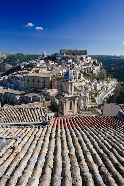 Itália, Sicília, Ragusa Ibla, vista da cidade barroca