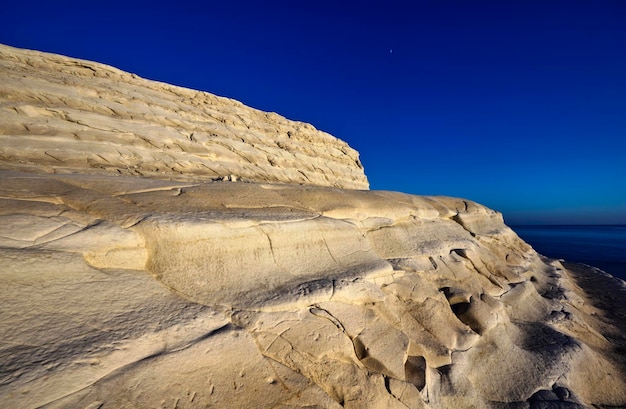 italia, sicilia, realmonte, vista, de, el, turco, escalera, en, ocaso