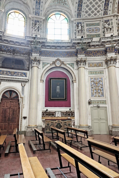 Italia Sicilia Scicli Provincia de Ragusa Catedral de San Juan vista interior barroca