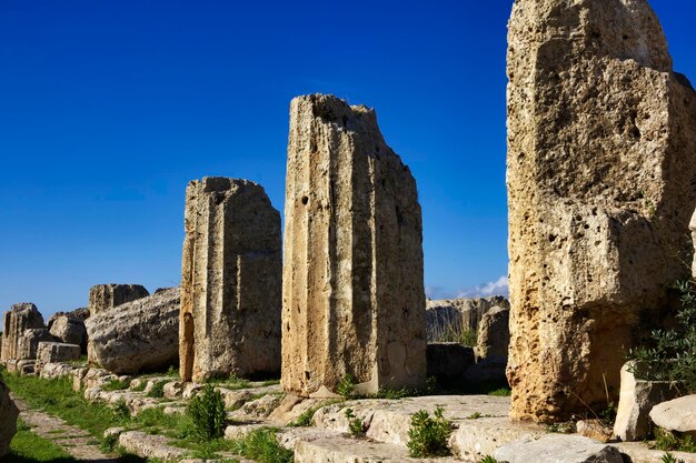 Itália, Sicília, Selinunte, colunas gregas do Templo de Hera (409 aC)