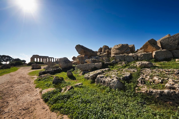 Italia, Sicilia, Selinunte, templo griego de Hera (409 a. C.)