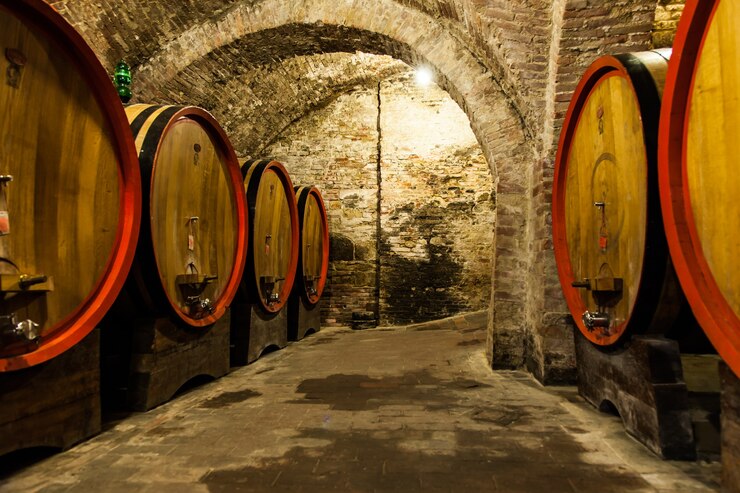 Foto itália, toscana, antiga cantina na área de val d'orcia dedicada à produção de vinho