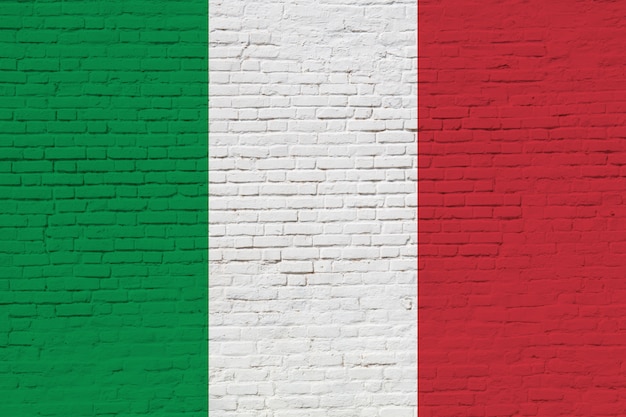 Italien Flagge gemalt auf Backsteinmauer