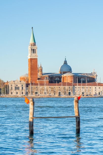 Italien-Kathedrale in Venedig auf der Insel von San Giorgio Maggiore Morgenstadtbild