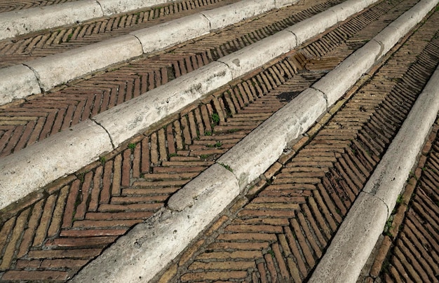 Italien, Rom, Campidoglio-Platz, original römische Treppe in der Nähe des Platzes