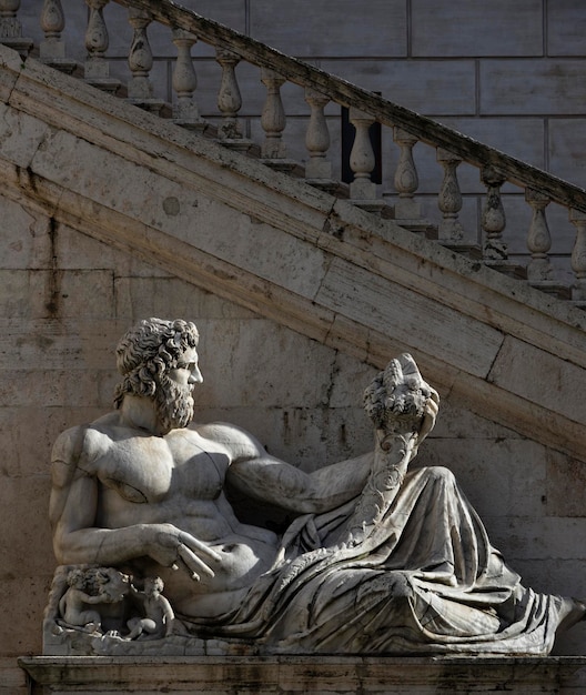 Italien, Rom, Campidoglio-Platz, römische Statue