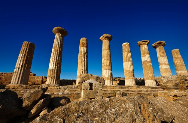 Italien Sizilien Agrigento Griechische Tempel Tal Spalten des Herkules-Tempels