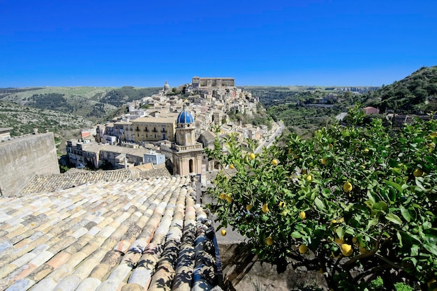 Italien, Sizilien, Ragusa Ibla, Panoramablick auf die Barockstadt