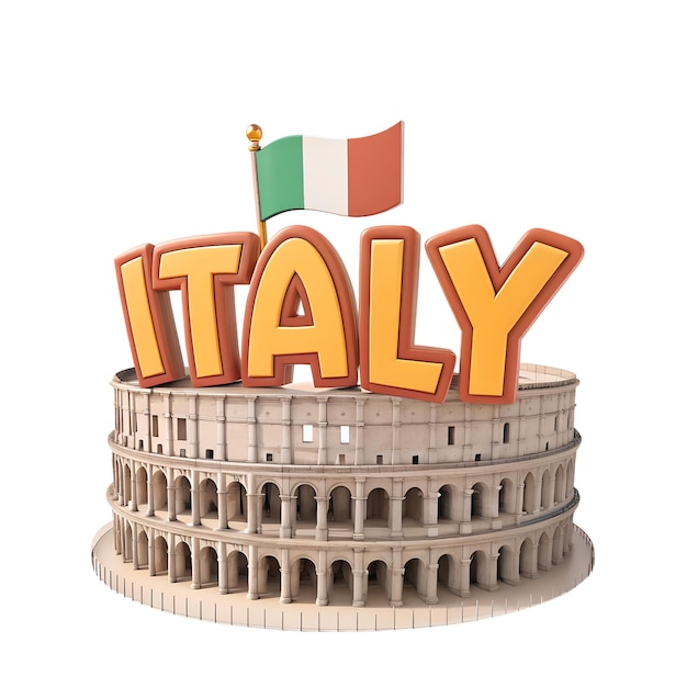 Italien und das Kolosseum A 3D-Rendering