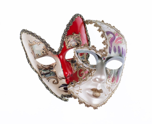 Italienische Maskerade-Maske auf weißem Hintergrund
