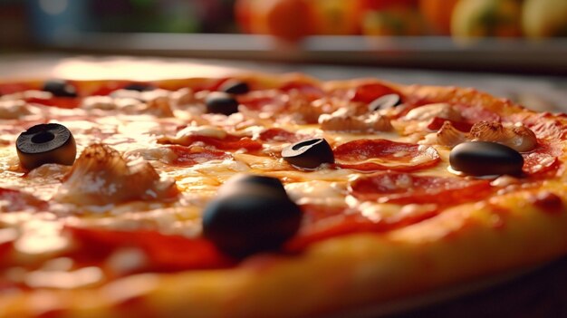 Italienische Pizza HD 8K Wallpaper Stock Fotobild