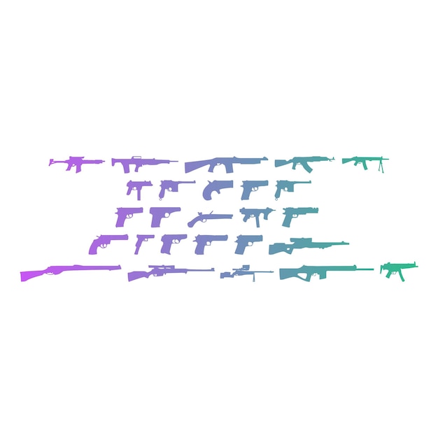 itens de armas efeito gradiente foto jpg conjunto de vetores