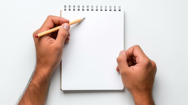 izquierda escribiendo en un cuaderno en blanco izquierda mano día vista superior de la persona zurda escribiendo