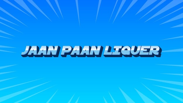 Jaan Paan Liquor 3D Blauer Text