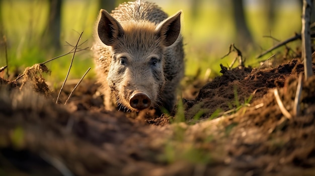 Jabalí Sues scrofa salvaje común o salvaje euroasiático