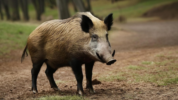 Foto jabalí también jabalí sus scrofa aislado en blanco