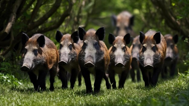 Los jabalíes en la naturaleza