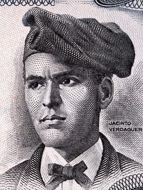 Jacint Verdaguer um retrato de dinheiro espanhol