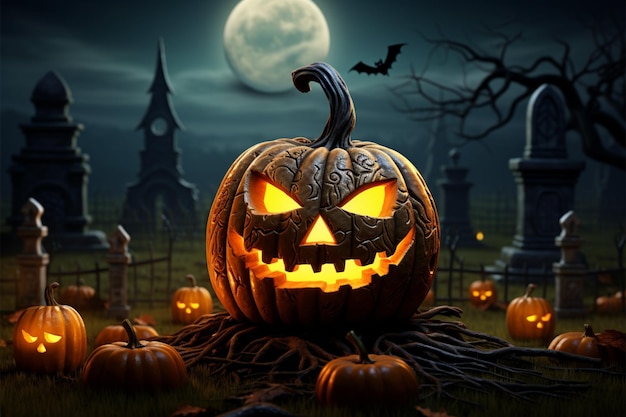 Jack o Lantern, el símbolo clásico de Halloween, encarna tanto espeluznante como divertido.