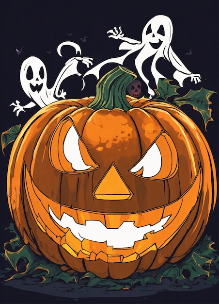 Foto jack o 'lanterna conjunto de iconos halloween calabazas vector