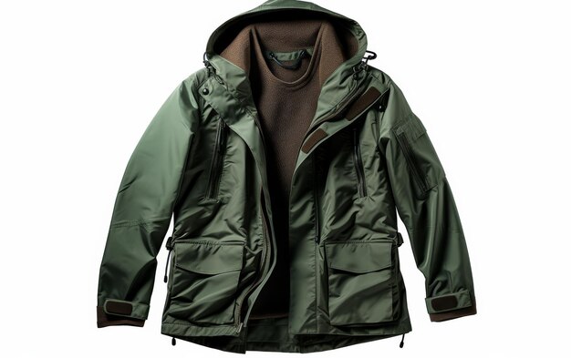 Jacket verde elegante com capuz