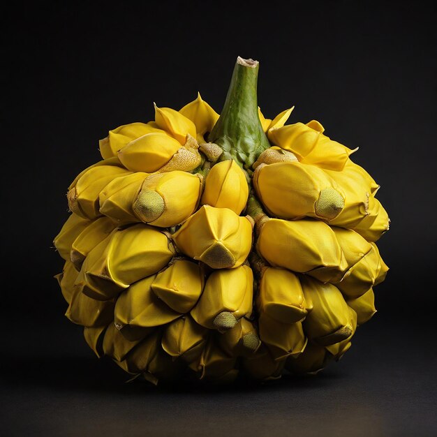 Jackfruit entero sobre un fondo negro