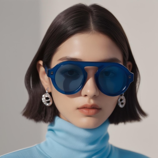 JacquemusMoncler colab 8k óculos de sol futuristas fotografia de moda azul escuro