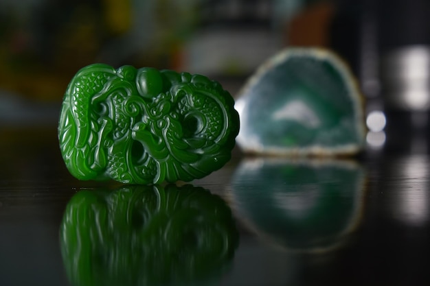 Jade real Essa é a bola de jade original Verde e rara carax9
