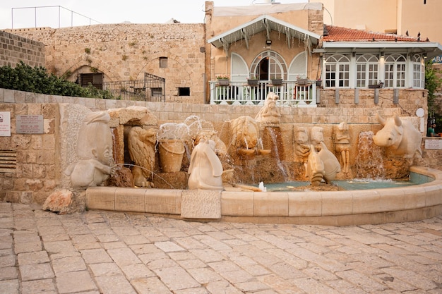 Foto jaffa israel brunnen der zwölf tierkreise in alt-jaffa