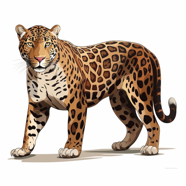 Jaguar 2d ilustração vetorial de desenho animado em fundo branco