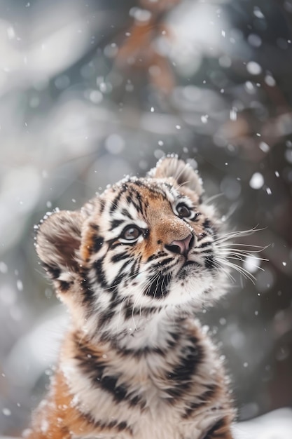 Jaguar bonito na queda de neve