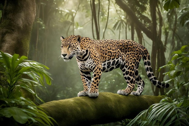 Jaguar caminando en Belice Naturaleza generativa ai