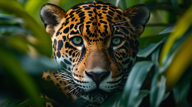 Jaguar mit grünen Augen