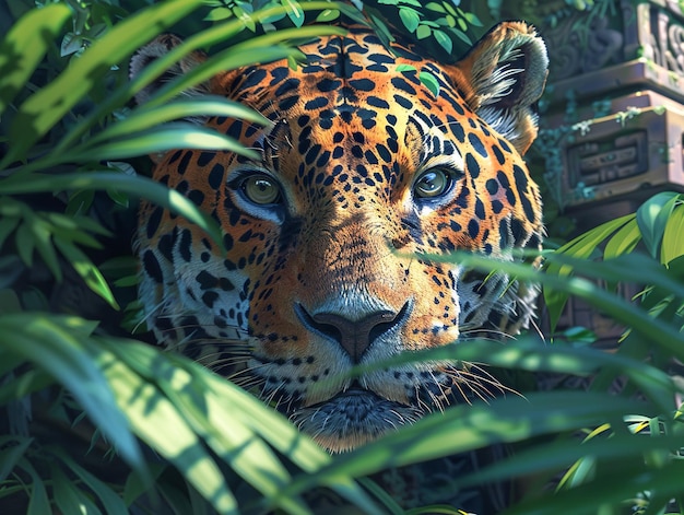 Foto el jaguar sagrado de la selva maya