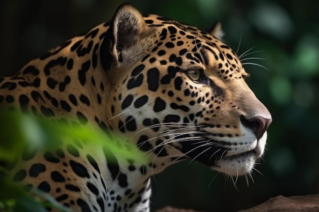 Un jaguar se ve en la naturaleza.