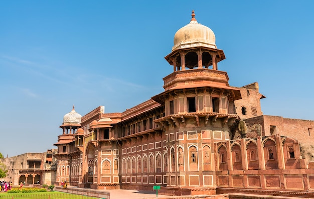 Jahangir-Palast im Agra-Fort. UNESCO-Weltkulturerbe in Uttar Pradesh, Indien