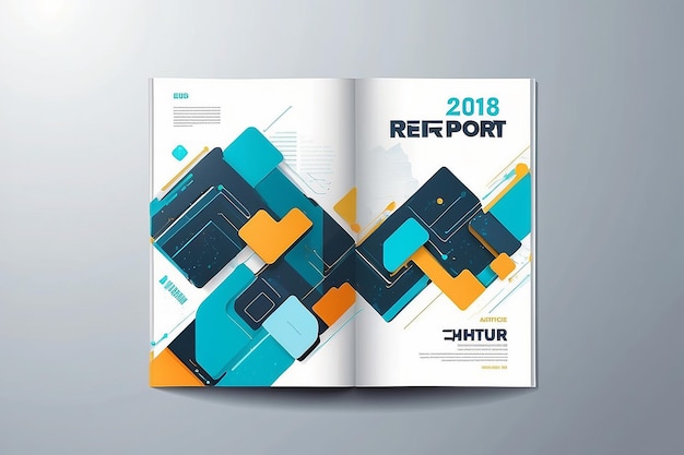 Jahresbericht 2018 Zukunftsgeschäftsvorlage Layout Design Coverbuch Vektorillustration