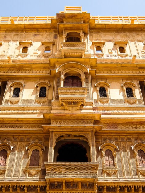 Jaisalmer índia bela arquitetura de patwon ki haveli em jaisalmer