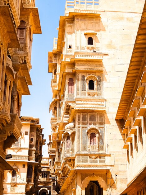 Jaisalmer India Hermosa arquitectura de Patwon Ki Haveli en Jaisalmer