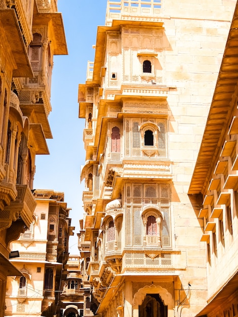 Jaisalmer Índia Bela arquitetura de Patwon Ki Haveli em Jaisalmer