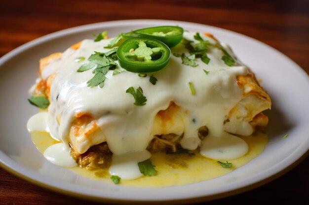 Jalapeño Queso Crema Enchiladas De Pollo Comida Mexicana